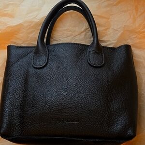Portland Leather Goods Large Black Raindrop Leather Handbag
